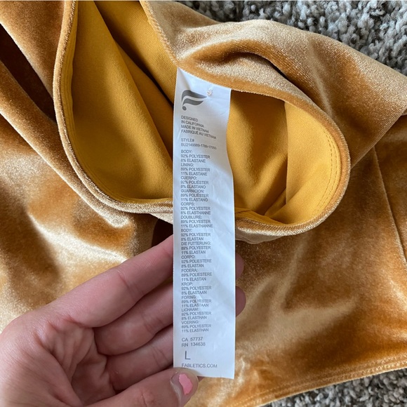 Fabletics Gigi Velour Bodysuit Light Honey - Picture 6 of 7
